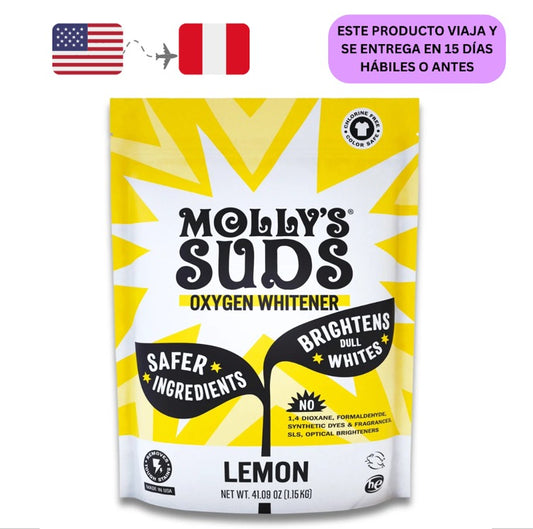 Molly's Suds Polvo Blanqueador de Oxígeno 1.15 Kg -LIMÓN