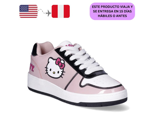 Hello Kitty Zapatillas by Sanrio Rosa Casual Court para Mujer, Talla 7