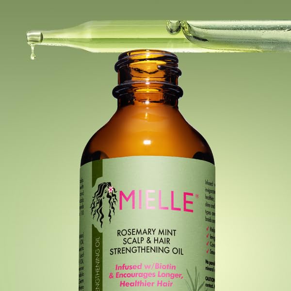 Mielle Organics - Aceite fortalecedor del cuero cabelludo y del cabello, de romero y menta, 60ml.