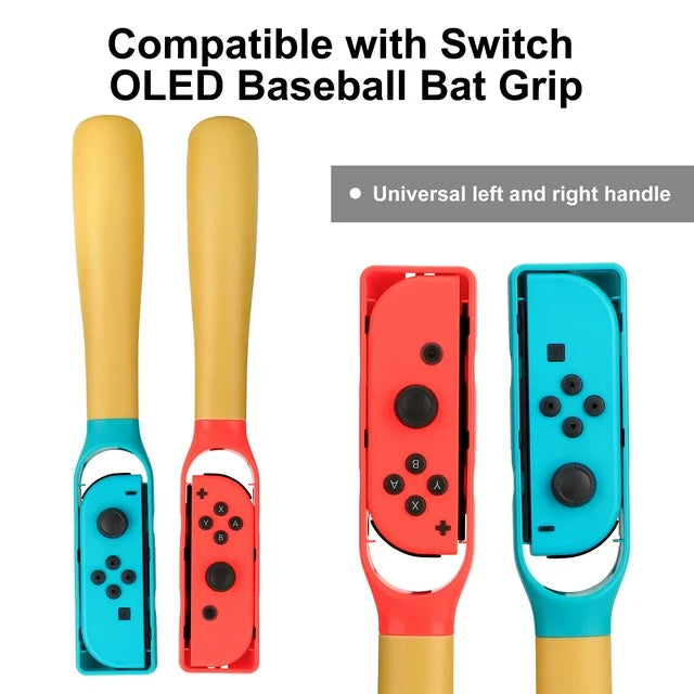 2 Empuñaduras de Mango de Bate de Béisbol Compatible con  Nintendo Switch/controlador Joy-Con Oled, Accesorios para Juegos Deportivos Somatosensoriales