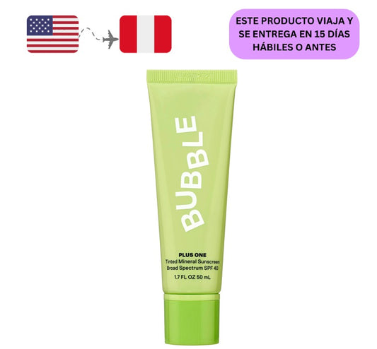 Bubble Skincare Plus One Protector Solar Teñido SPF 40, Protección Solar para el Cuidado Diario, Todo Tipo de Piel,  Oz/50 Ml