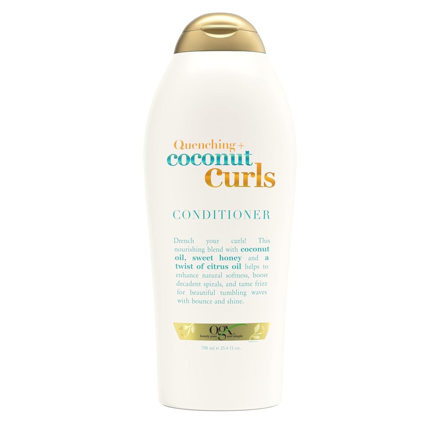 OGX Quenching + Coconut Curls, Acondicionador humectante para cabello rizado, 750ml