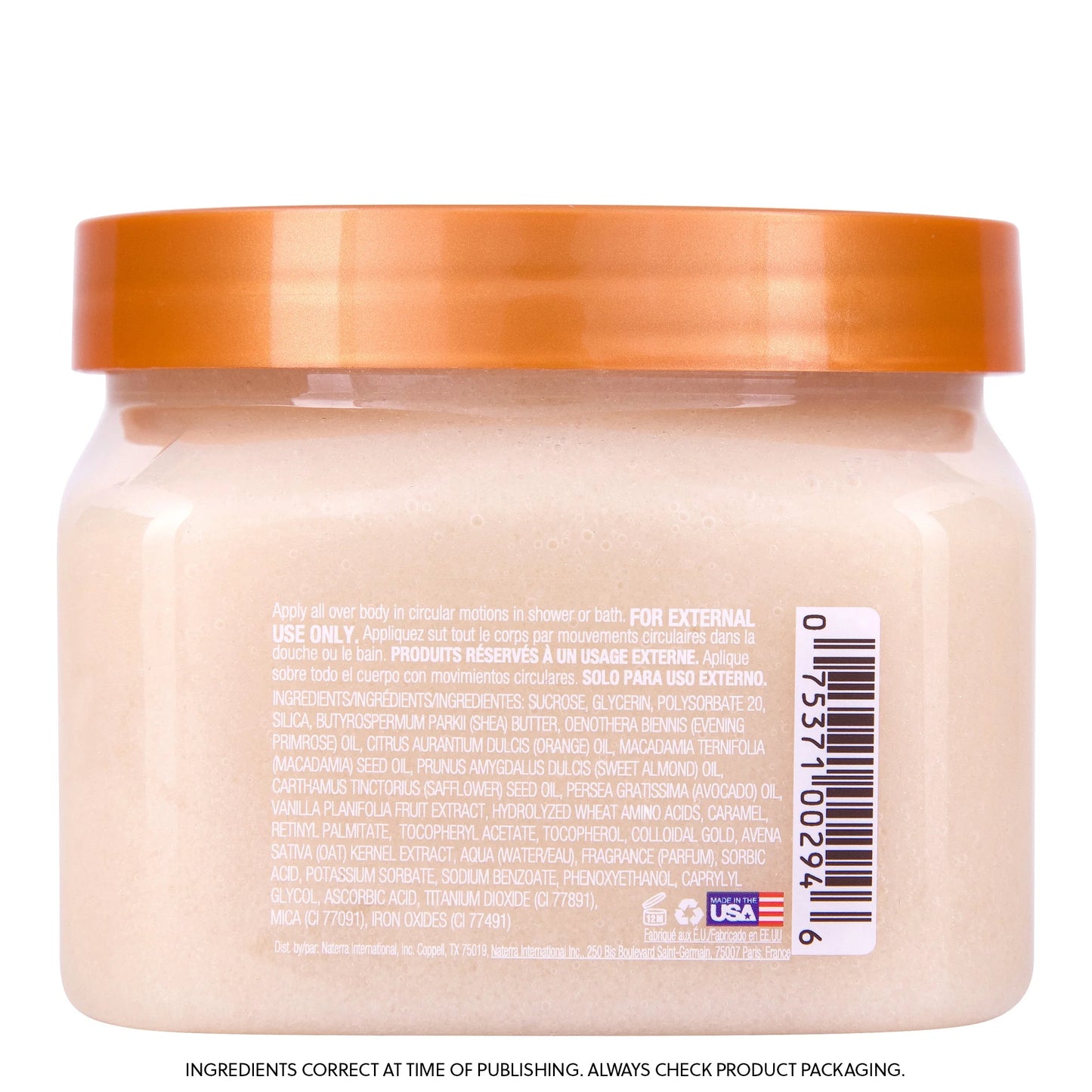 Tree Hut Body Scrub, Shea Sugar Exfoliante Hidratante para una Piel Más Suave y Tersa, Vainilla, 510g