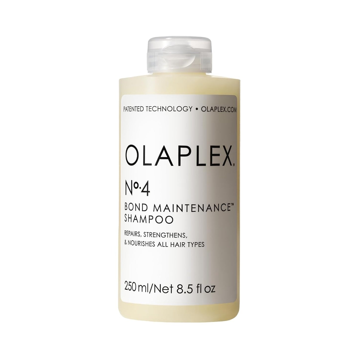 Champú Olaplex No. 4 Bond Maintenance, repara, fortalece y nutre todo tipo de cabello, aporta brillo y deja el cabello suave, 250ml