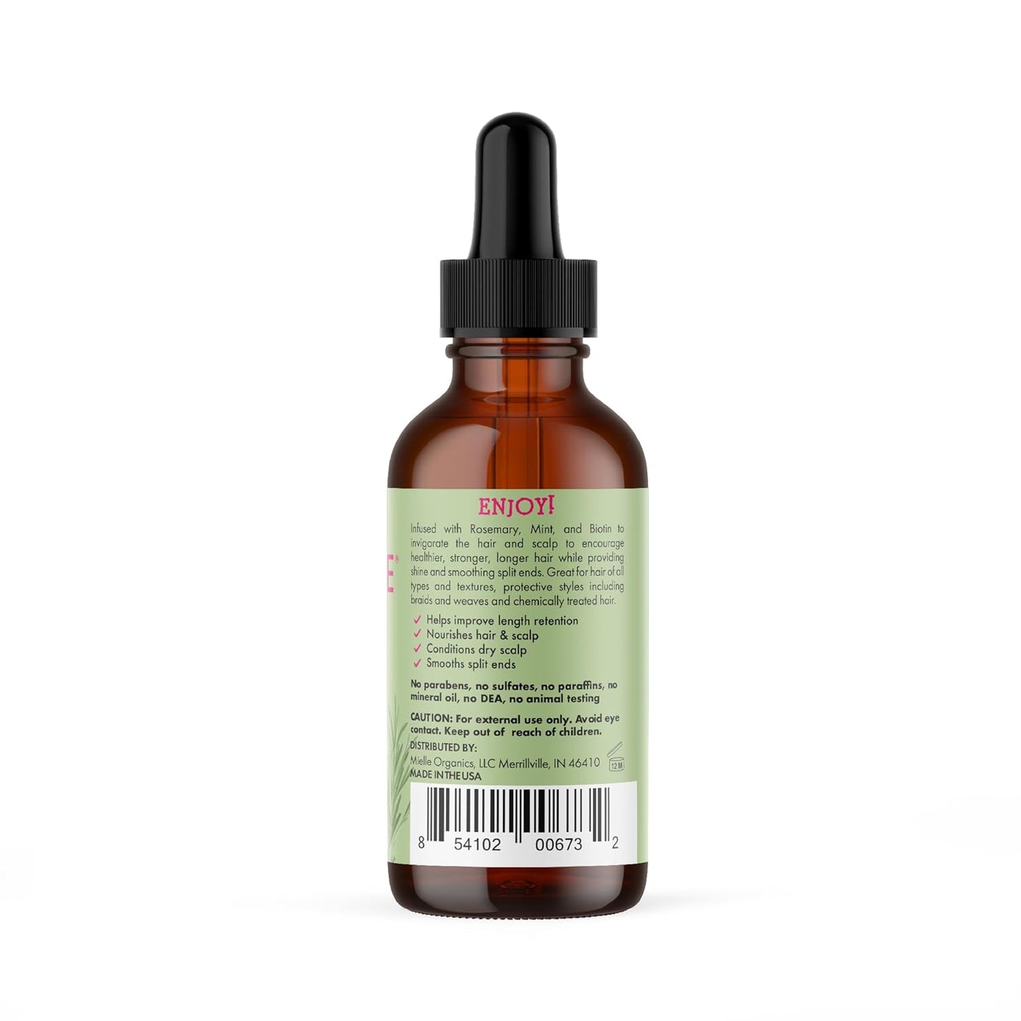 Mielle Organics - Aceite fortalecedor del cuero cabelludo y del cabello, de romero y menta, 60ml.