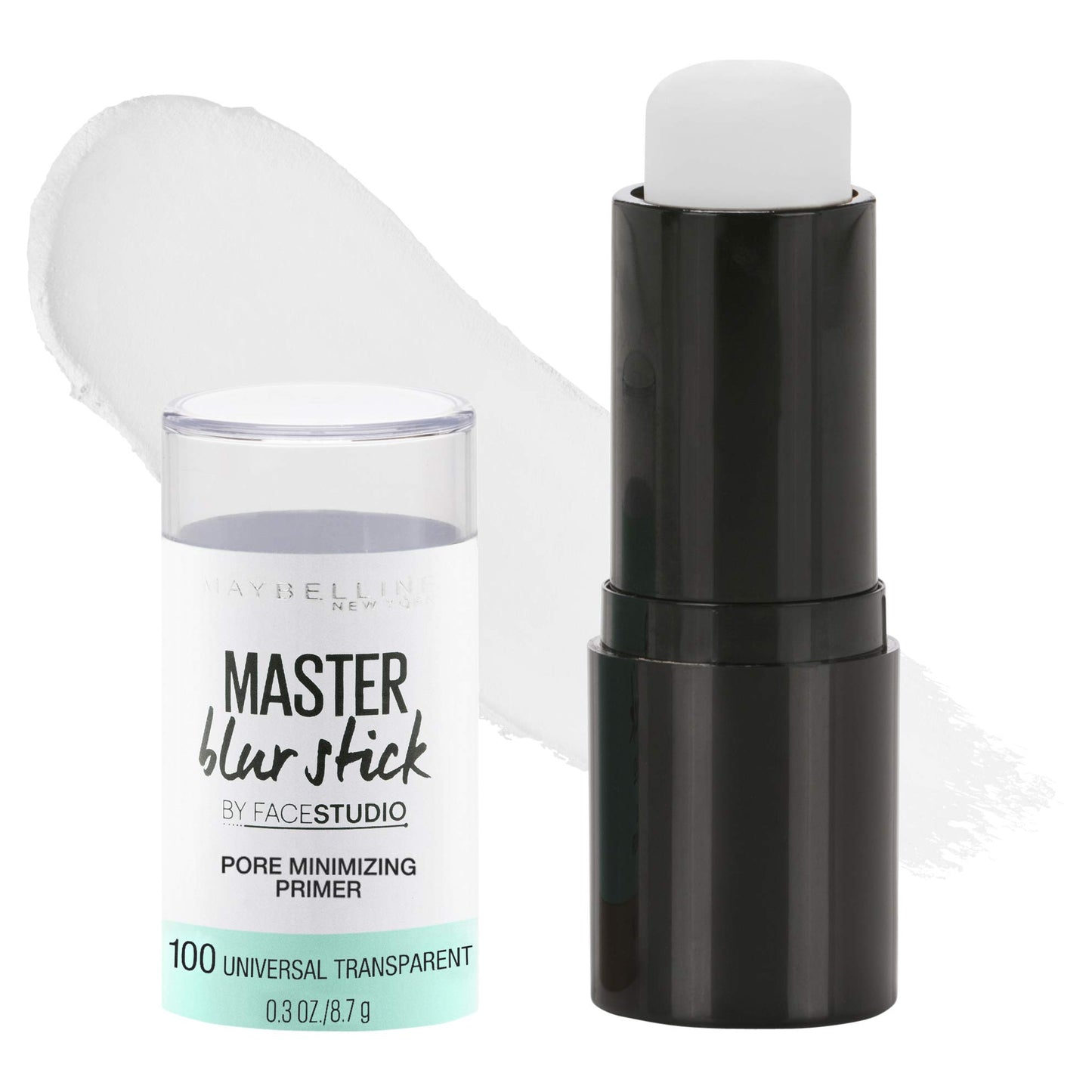 Prebase de maquillaje en barra Facestudio Master Blur de Maybelline New York, transparente universal, 0,3 oz.