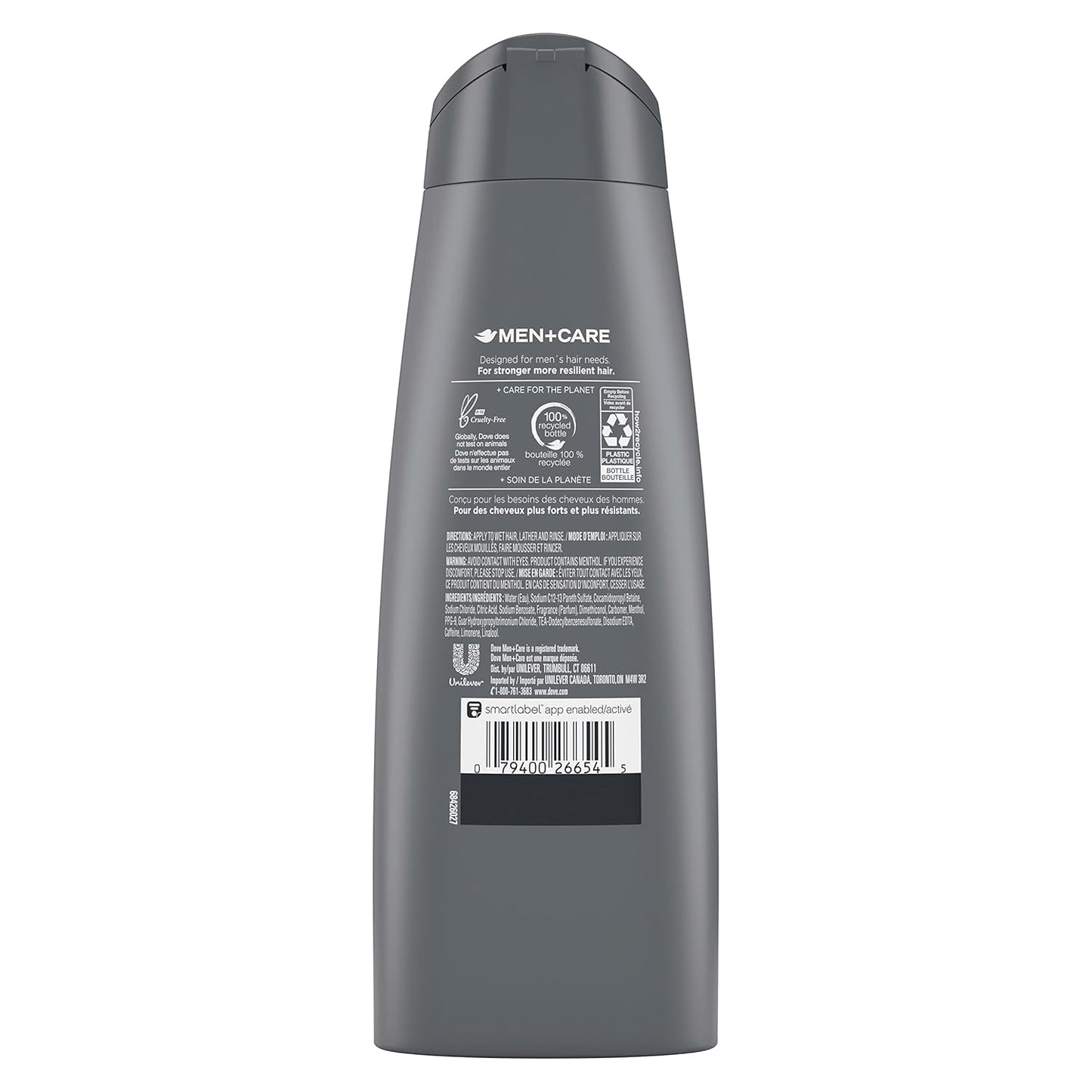 Champú y acondicionador fortificantes 2 en 1 DOVE MEN + CARE / 355ml / 4 FRASCOS