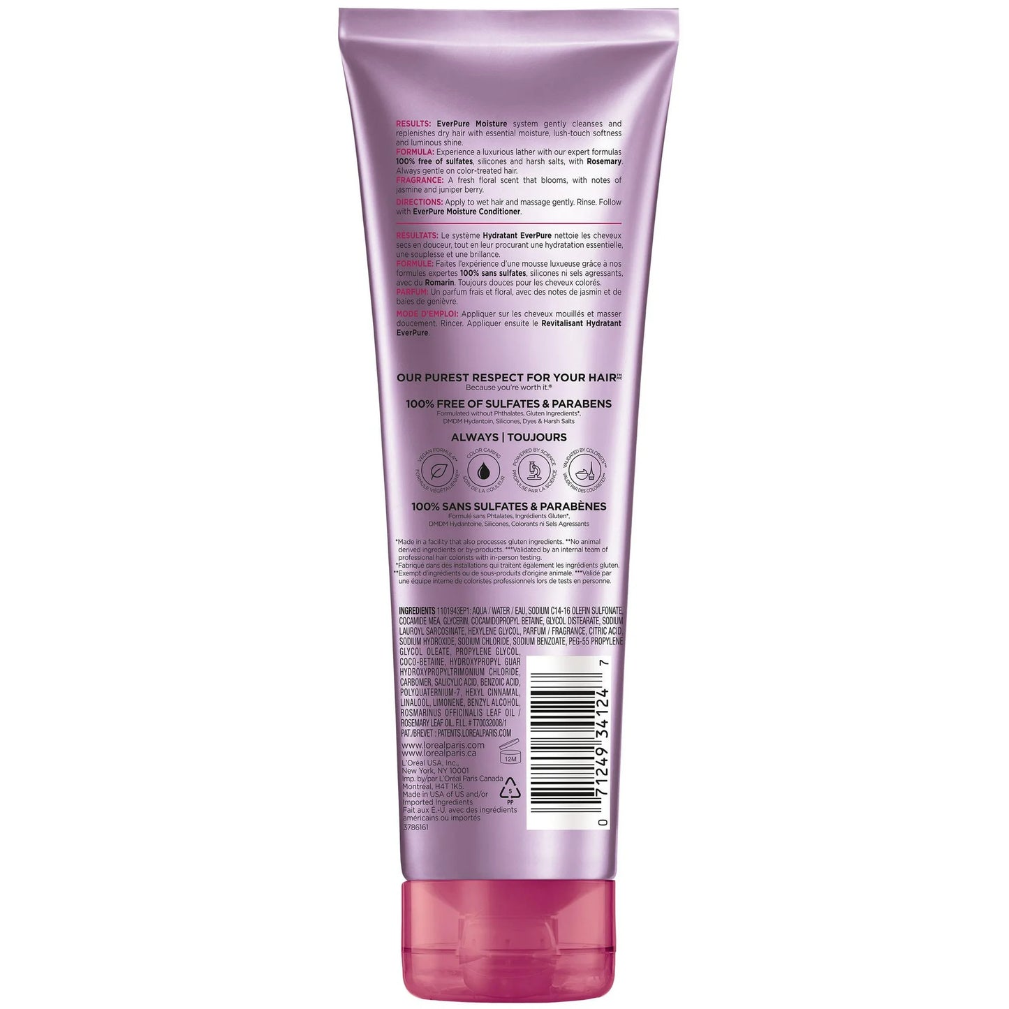 L'Oreal Paris EverPure Humity Champú sin Sulfato para Cabello Seco, 250ml