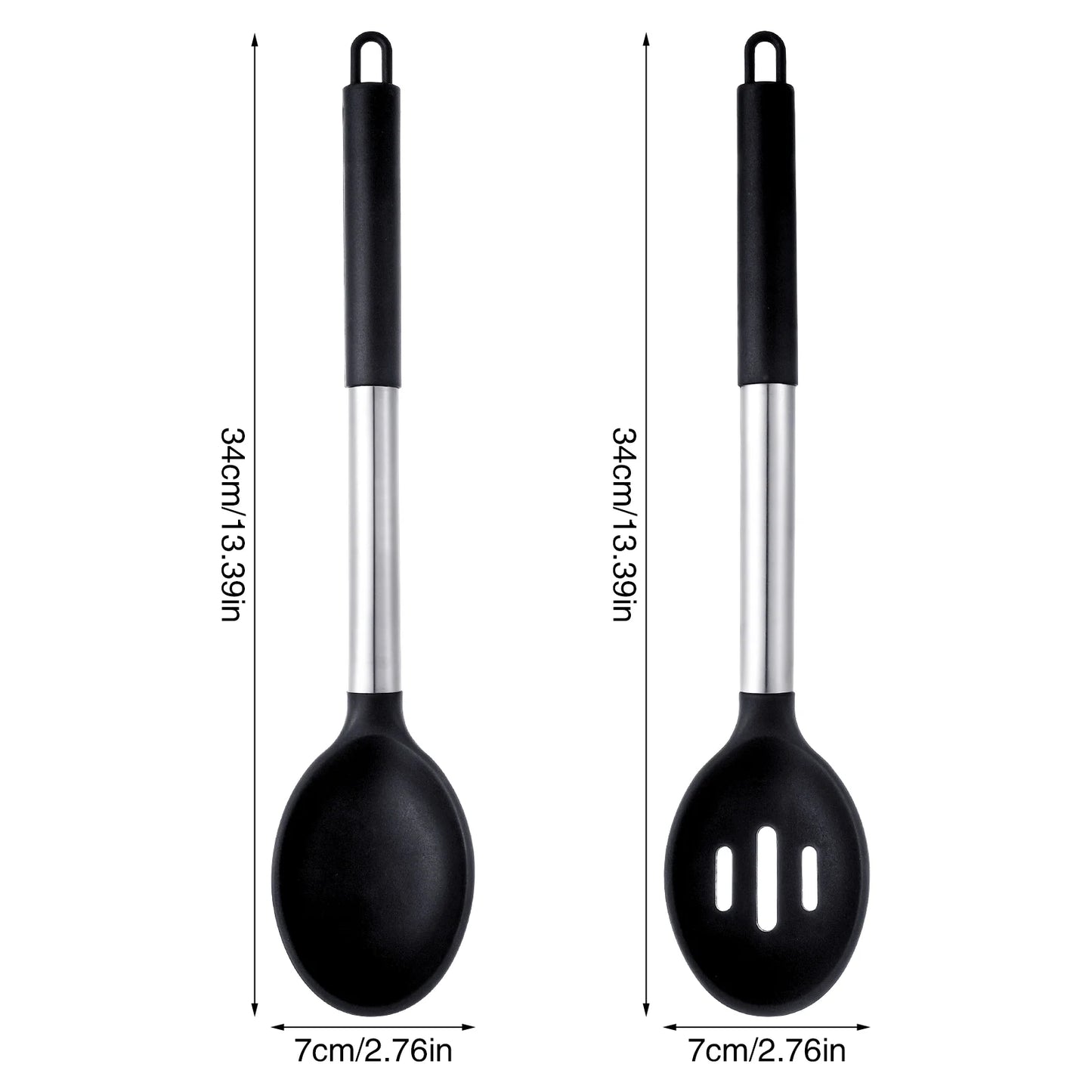 HEQUSIGNS 2 Uds Cuchara de Cocina de Silicona, Cucharas de Servir Grandes, Cuchara de Cocina Antiadherente de Alta Temperatura de Grado Alimenticio para Drenaje de Horneado de Cocina