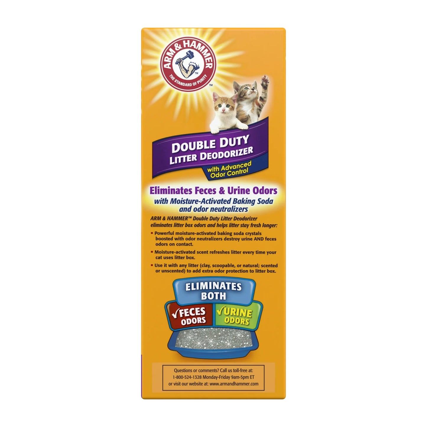 Desodorizante para arena para gatos ARM & HAMMER de doble acción y eliminador de olores , caja de 935gr.