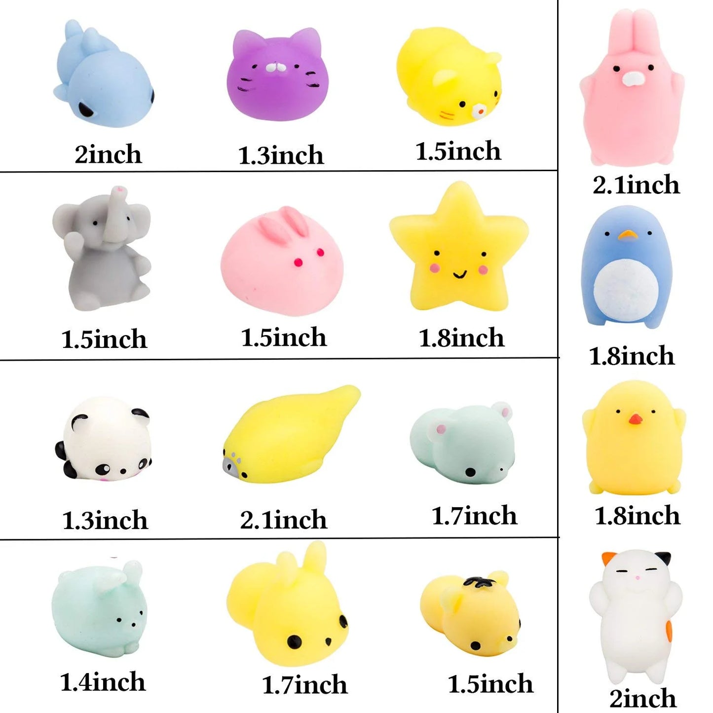 Squishy Juguetes para los Niños - Squishys 36 Pack Mini Mochi Squishies, Animal de Silicona