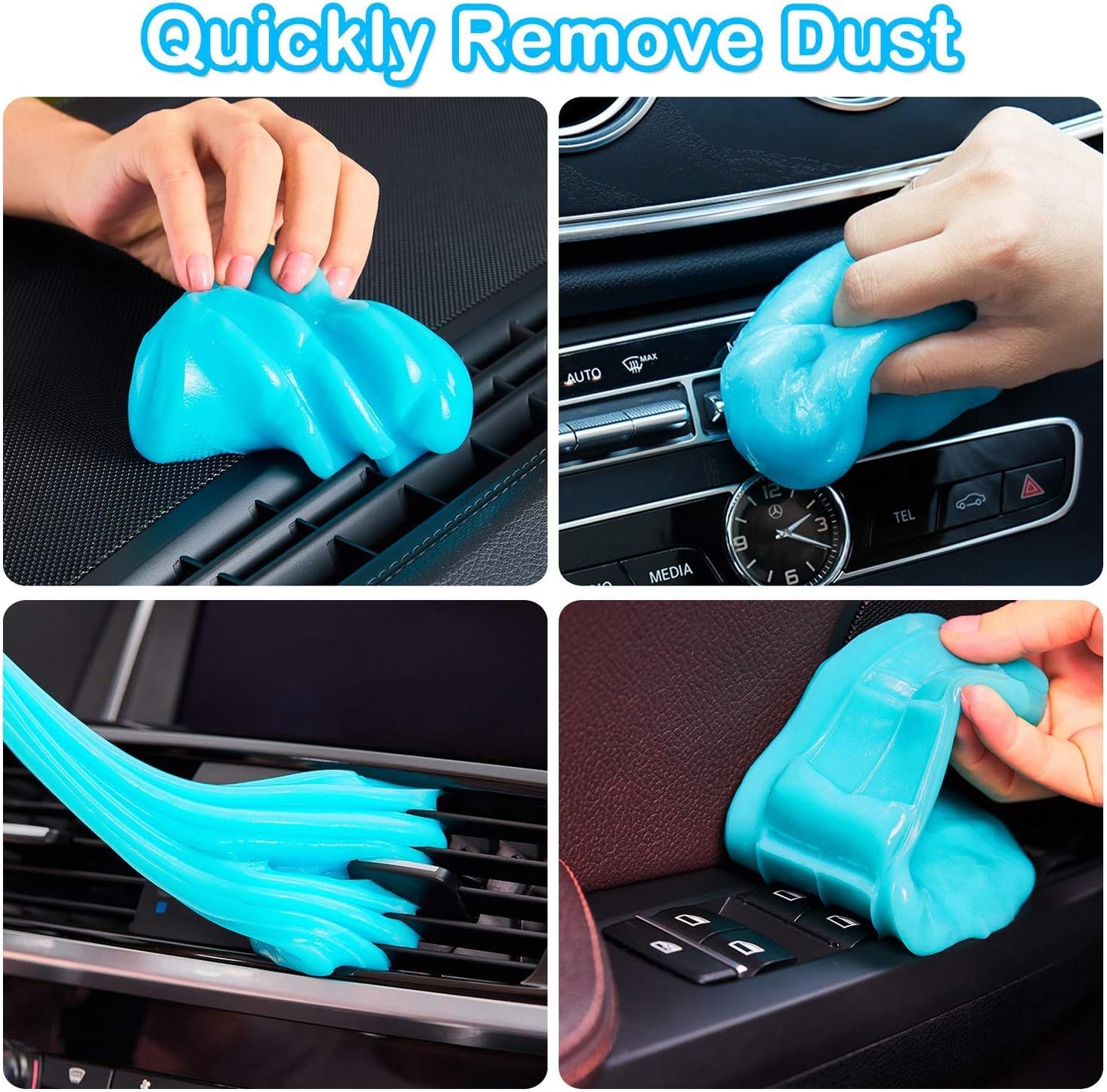 PULIDIKI Limpiador de interior de coche Slime Kit de limpieza para coche, Azul