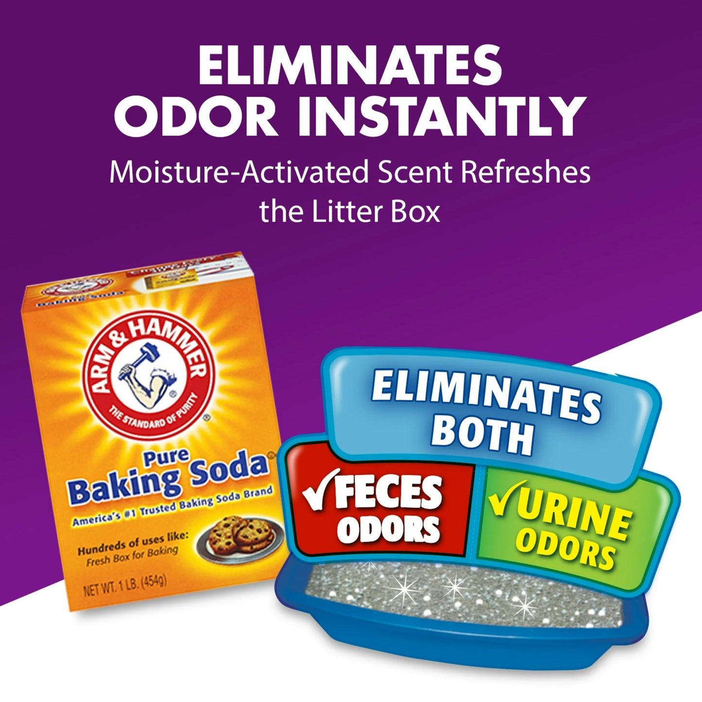 Desodorizante para arena para gatos ARM & HAMMER de doble acción y eliminador de olores , caja de 935gr.