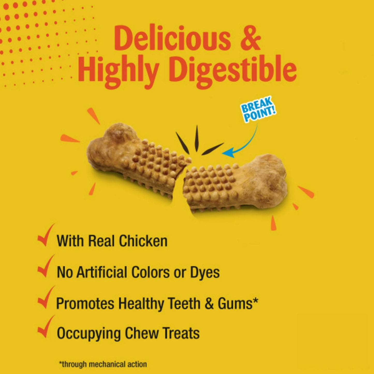 Nylabone Golosinas para Perros Nubz de Pollo, Masticables Secos para Perros de Larga Duración, Totalmente Naturales y Comestibles, 10 Unidades