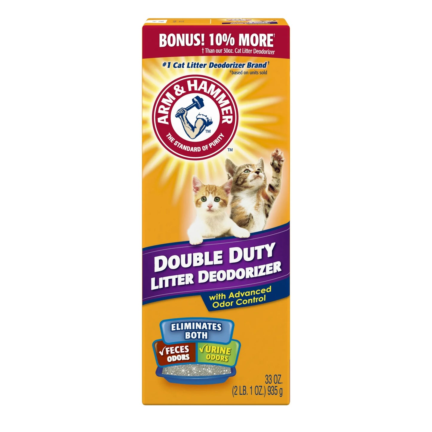 Desodorizante para arena para gatos ARM & HAMMER de doble acción y eliminador de olores , caja de 935gr.