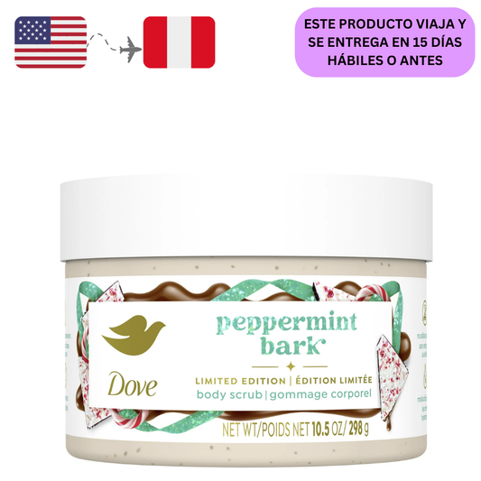 Dove Exfoliante Corporal de Corteza de Menta para la Nutrición Profunda Golosinas de Vacaciones Edición Limitada,  298gr