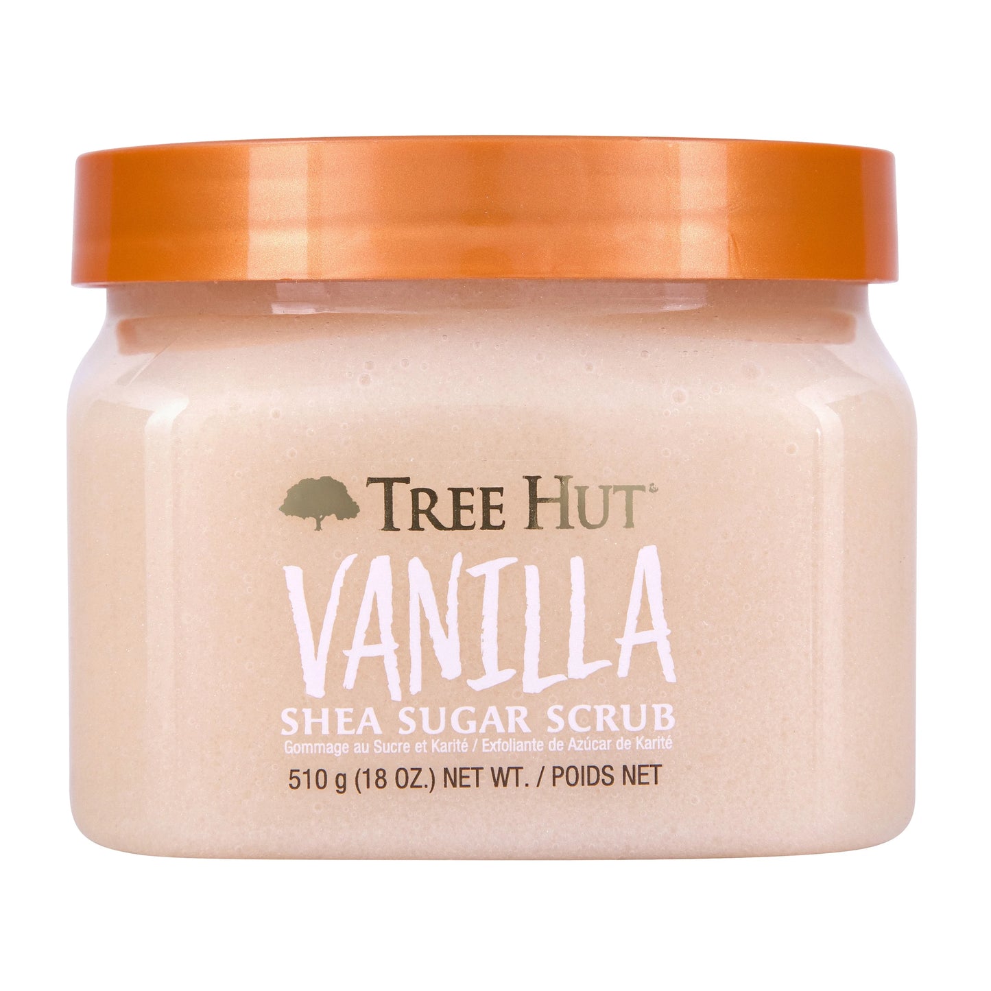 Tree Hut Body Scrub, Shea Sugar Exfoliante Hidratante para una Piel Más Suave y Tersa, Vainilla, 510g