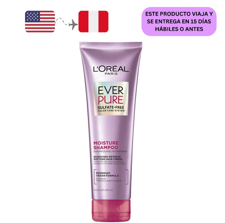 L'Oreal Paris EverPure Humity Champú sin Sulfato para Cabello Seco, 250ml