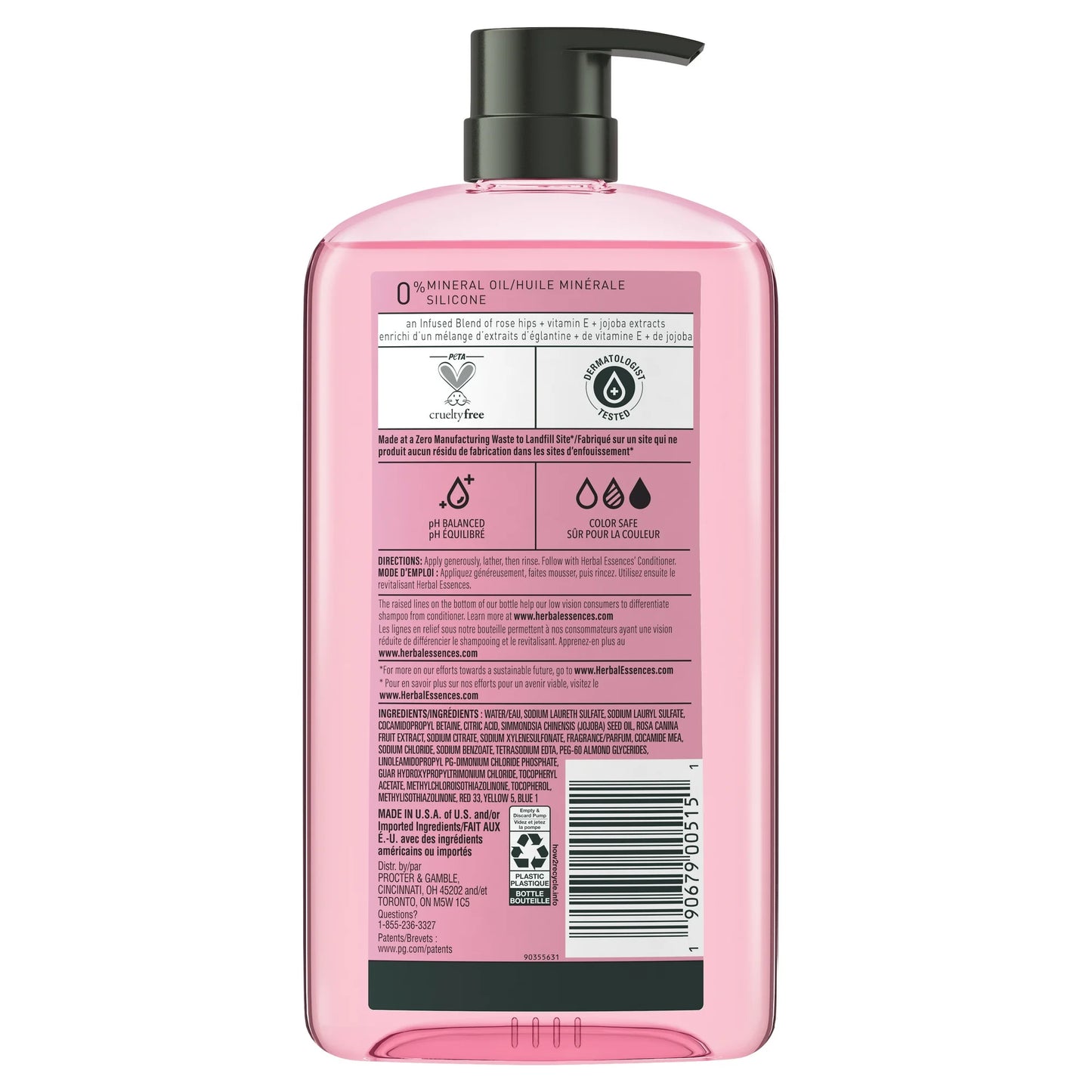 Rose Hips Smooth Herbal Essences Champú Todo Tipo de Cabello, 29,2 fl oz/ 865ml