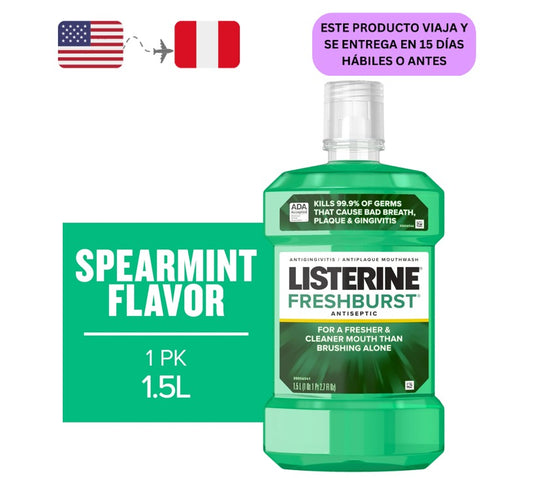 Listerine Freshburst Enjuague Bucal/enjuague Bucal Antiséptico Mint, 1,5 L