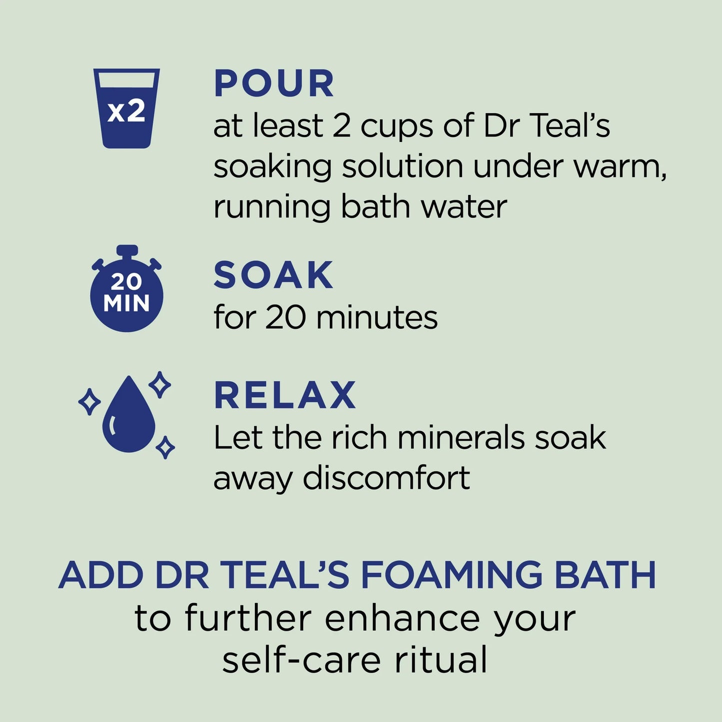 Dr Teal's Epsom Sal Magnesio en Remojo, Relax & Relief con Eucalyptus & Spearmint, 3 Libras