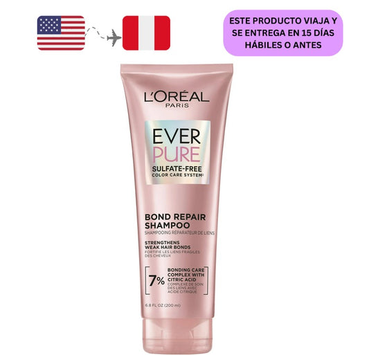 L'Oreal Paris Sulfate Free Champú Reparador de Enlaces Exprimibles, Fortificante, 200ml