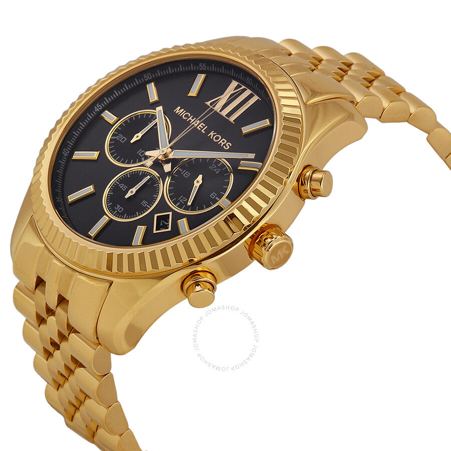 Michael Kors, Reloj para hombre Lexington Chronograph Black Dial Men's Watch